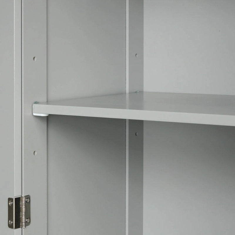 Meuble Colonne de Rangement pour Salle de Bain, Autoportant avec Deux Tiroirs et Étagère Réglable, en Panneau MDF