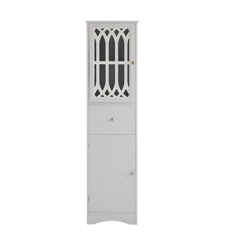 Meuble de salle de bain en bois à 2 portes avec étagères réglables