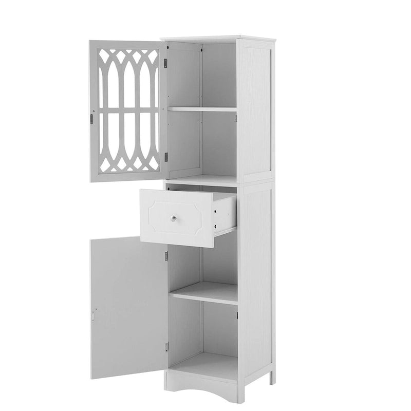 Meuble de salle de bain en bois à 2 portes avec étagères réglables