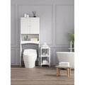 Meuble de rangement de salle de bain au-dessus des toilettes, blanc
