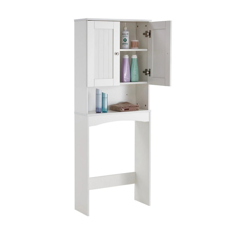 Meuble de rangement de salle de bain au-dessus des toilettes, blanc