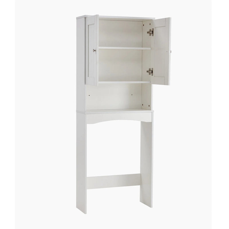 Meuble de rangement de salle de bain au-dessus des toilettes, blanc