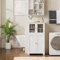 Meuble de rangement avec étagères réglables et portes vitrées – 30P x 60L x 108,5H