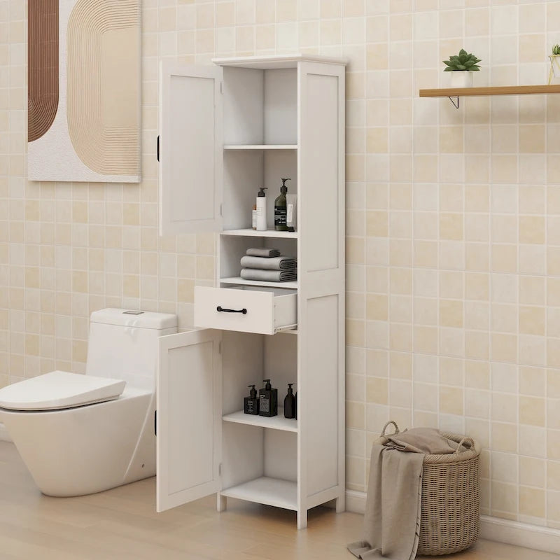 Armoire étroite sur pied à double porte - 40 cm (L) × 30 cm (l) × 165 cm (H)