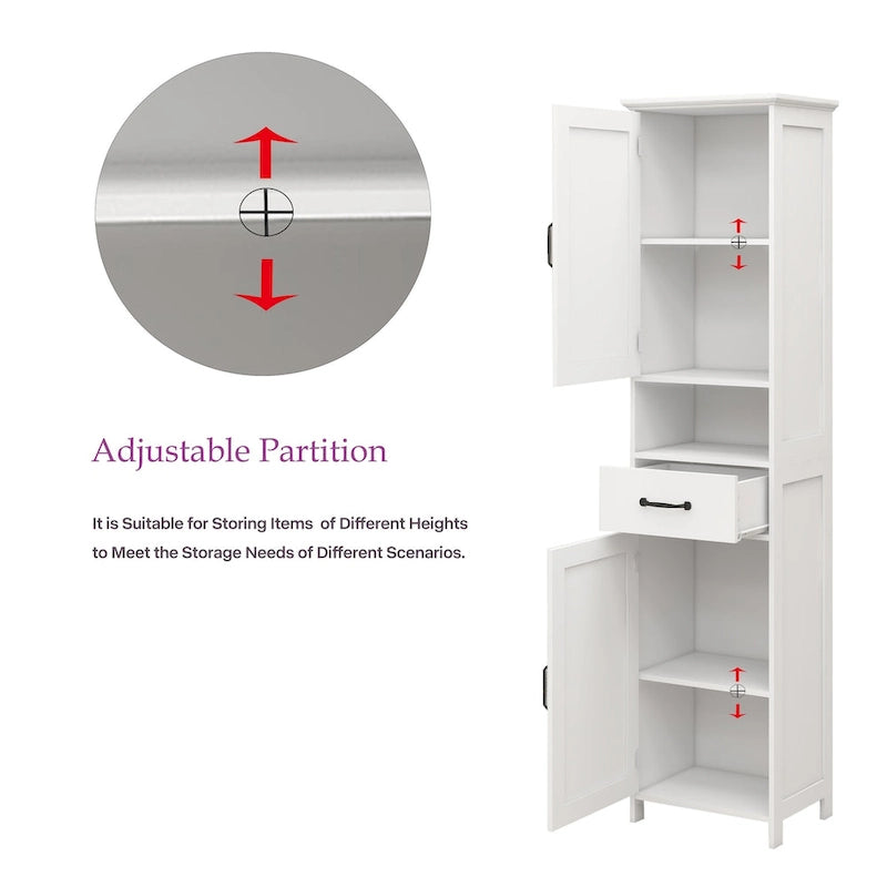 Armoire étroite sur pied à double porte - 40 cm (L) × 30 cm (l) × 165 cm (H)