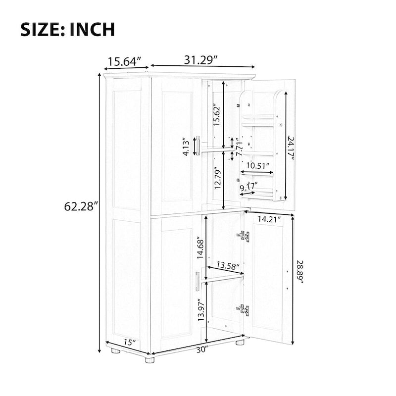Meuble de rangement pour le sol de salle de bain